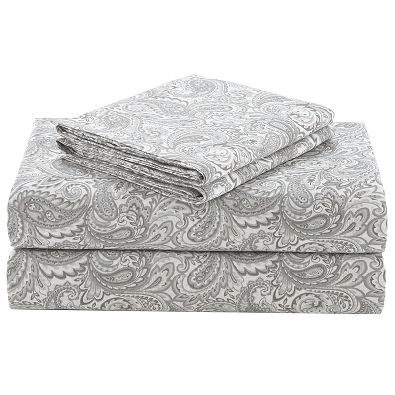 Comfort Spaces 100% Cotton Sheet Set Breathable, Lightweight, Soft with 14" Elastic Pocket Fits up to 16" Mattress, All Season Cozy Bedding, Matching Pillow Case, Cal King Paisley Multi 4 Piece - Image 1